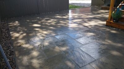 Backyard Patio interlock paving stone installation